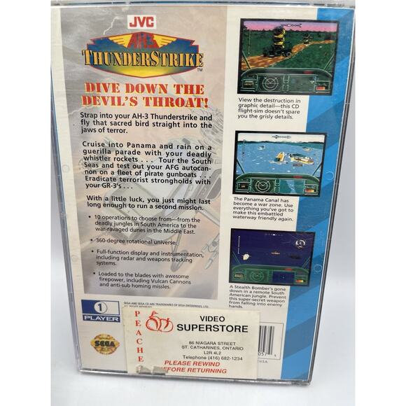 AH-3 ThunderStrike - Sega CD (1993) Complete w/Case & Manual w/Reg Card ~ Tested - Picture 2 of 6